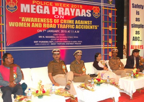 Tripura Police launched CCTNS: Awareness on crime against women and road traffic accident held at Nazrul Kalakshetra